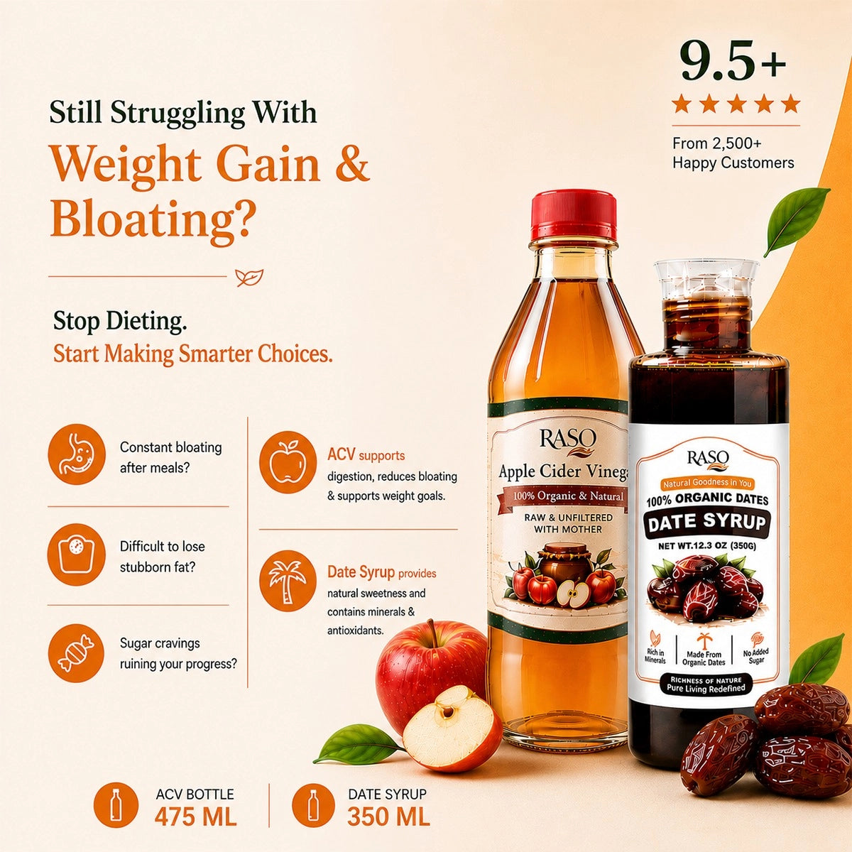 Raso Combo - Apple Cider Vinegar & Date Syrup