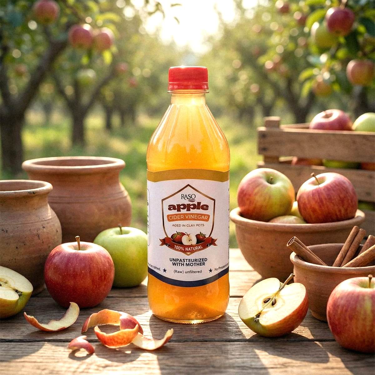 Raso Apple Cider Vinegar – 12 - Month Fermented Digestive Support 475ml - Raso Pakistan
