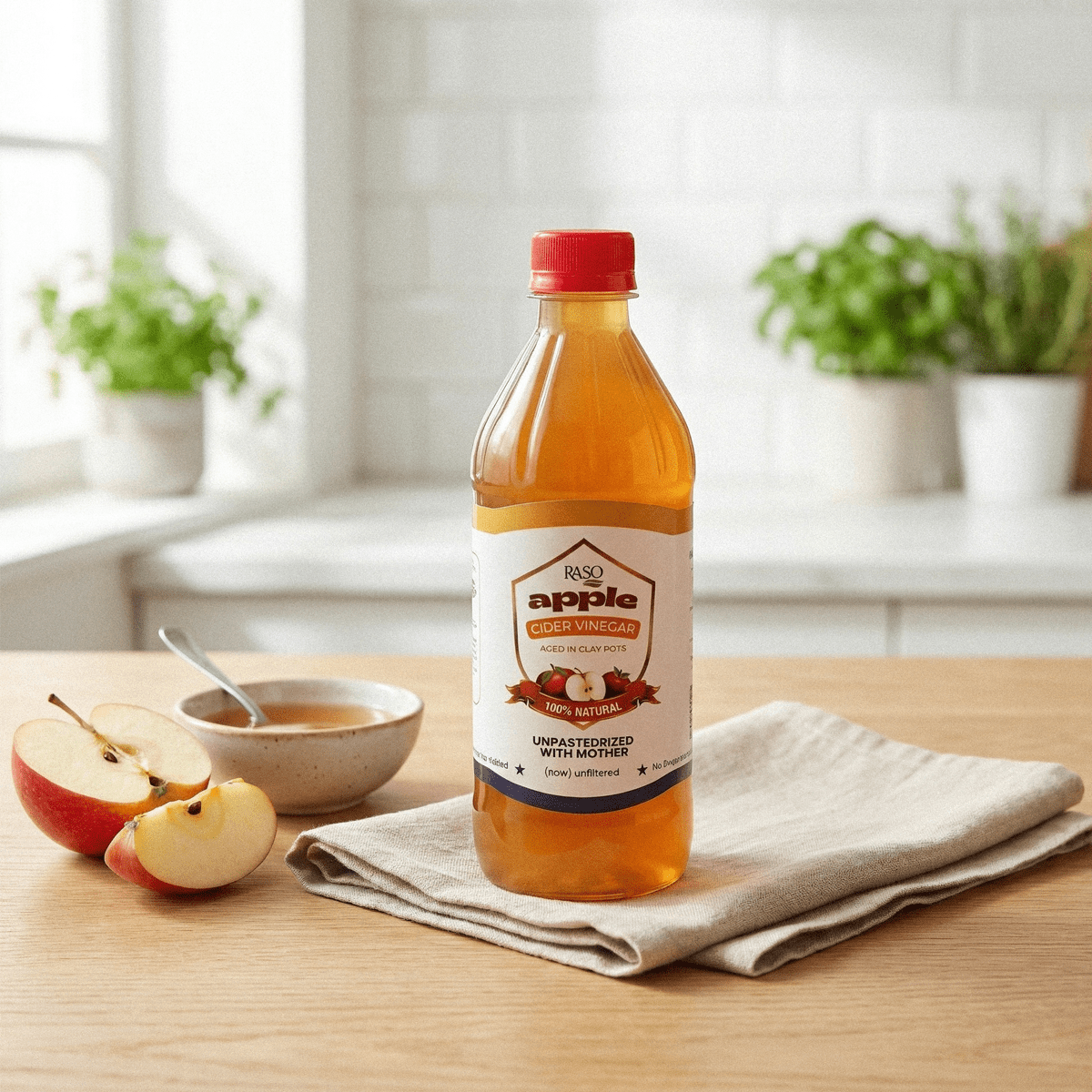 Raso Apple Cider Vinegar – 12 - Month Fermented Digestive Support 475ml - Raso Pakistan